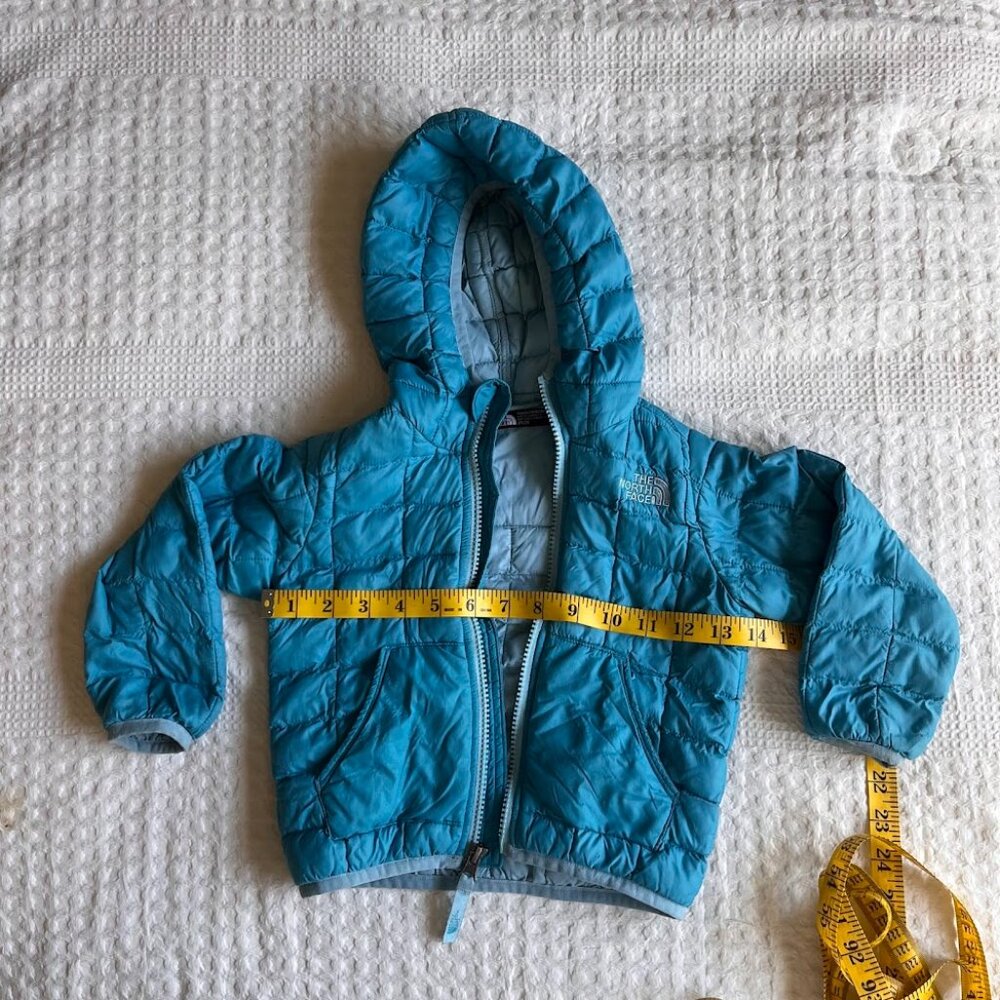 The North Face Toddler Girls 2T Thermoball Quilted Puffer Jacket Hood Teal Blue